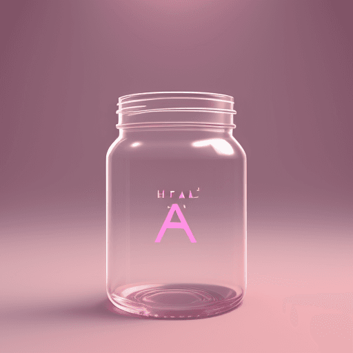 AI generated: ultra-realistic bottle full of pink pills, with a white and silver label, there is brand called Hyal...