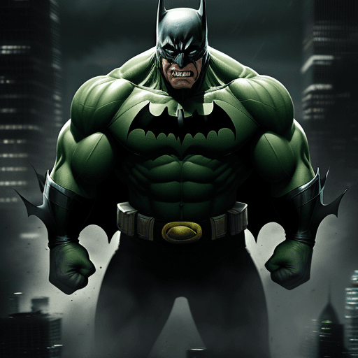 AI generated:  batman hulk beat superman  ,4 k, ultra hd