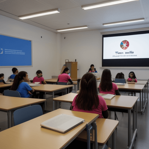AI generated: aula del futuro, novedades educativas,  tecnología