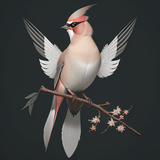 AI generated: ethereal Bohemian Waxwing bird, Bombycilla garrulus :: intricate details, ornate, detailed illustrat...