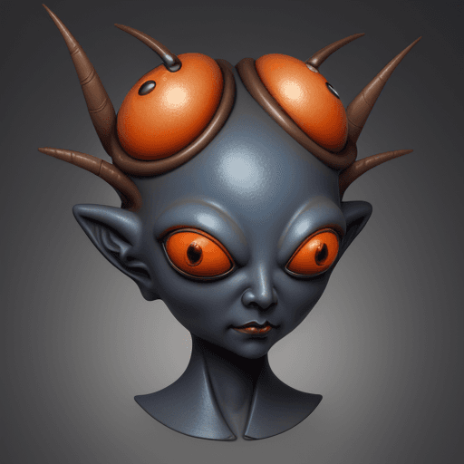 AI generated: alien, textured illustration style, dark gray and bronze, online sculpture, naoto hattori, jeremy st...