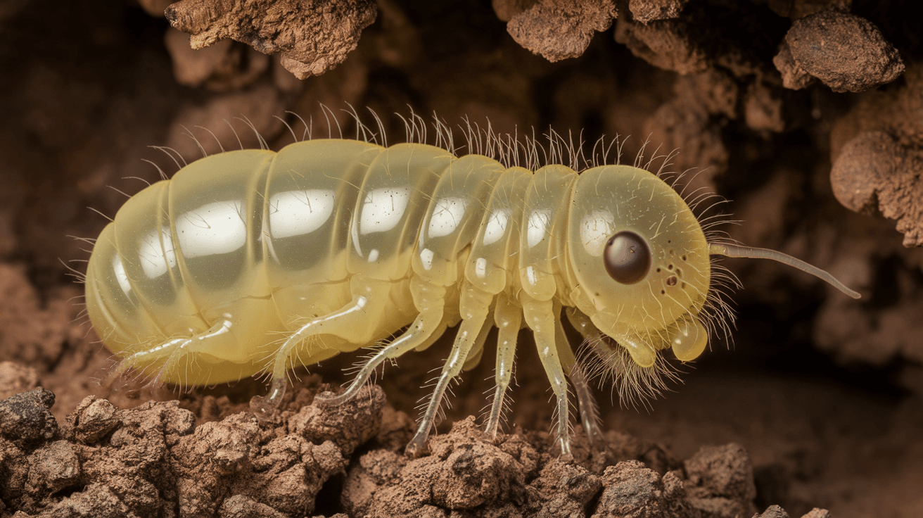 AI generated: A rare species of parasitic fly larva that mimics the head of a termite to infiltrate termite nests....