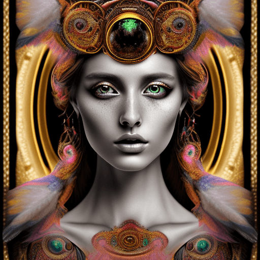 AI generated: Oil painting, high resolution 8k, Balla master painter, Byzantine artwork, 
young lady close up blac...