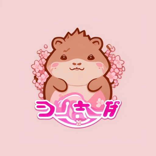 AI generated: 3D Logo vector style, matrix, cute, pink, galaxy kwai, flashes combined with capybara and cherry blo...