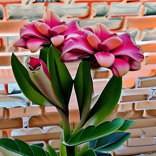 AI generated: Adenium Obesum rosa del desierto