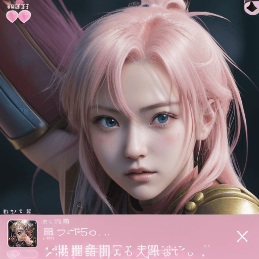 AI generated: anime warrior game screenshot, in the style of stylized realism, pink and bronze, large canvas sizes...