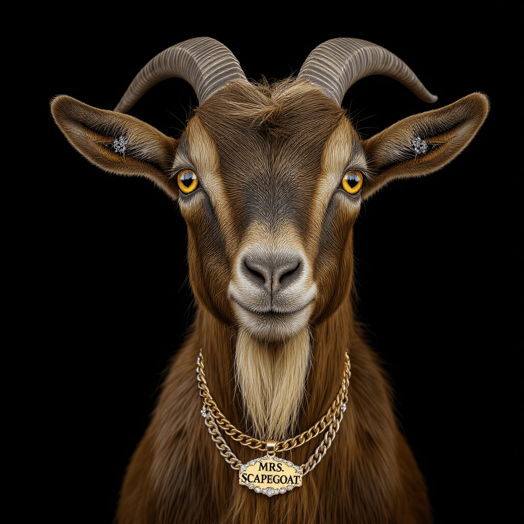 AI generated: create a high-resolution image of AN URBAN BROWN HAIRED GIRL goat and detail the animal's characteri...