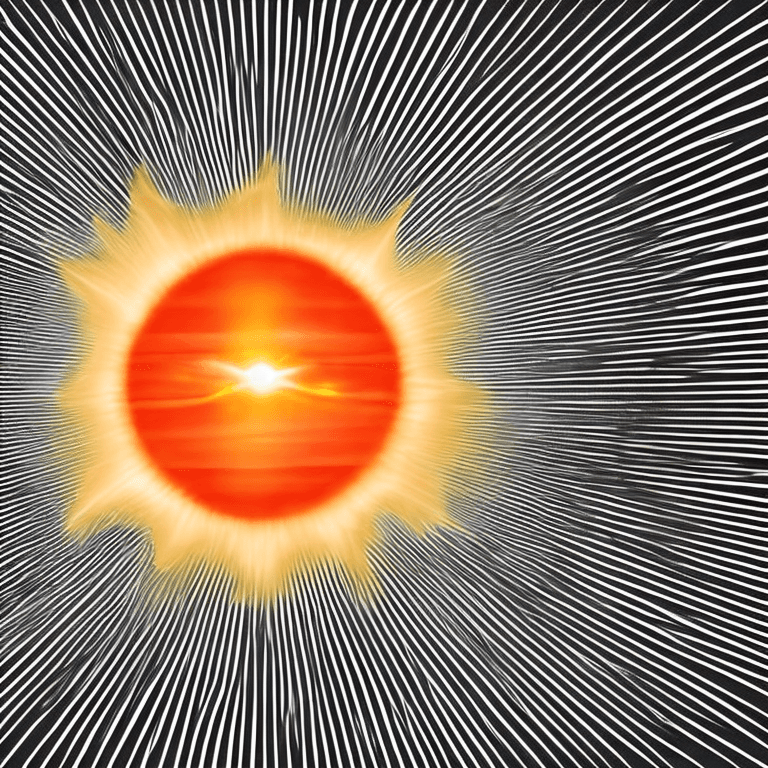 AI generated: realistic sun as a fireball central in picture with transparent backround