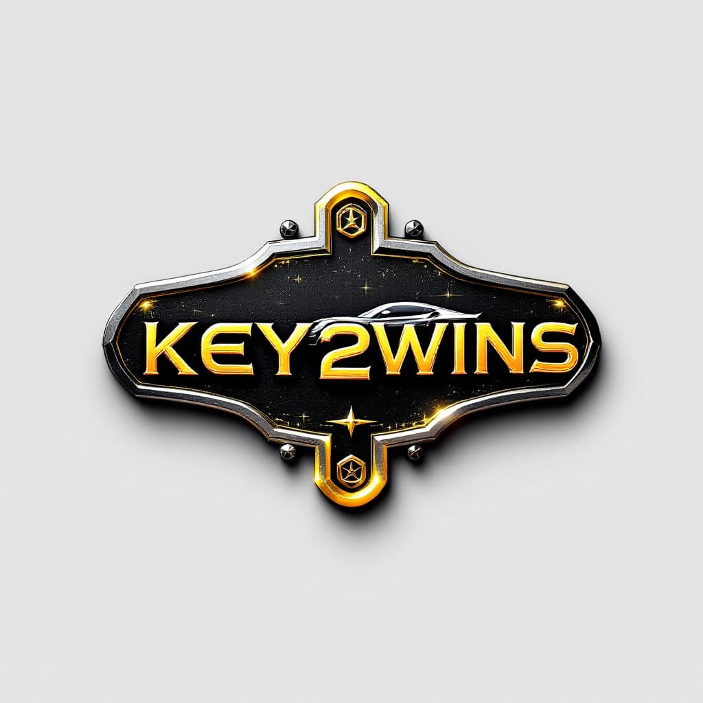 AI generated: LOGO.  Create a bright and dynamic logo for an automotive project called 'KEY2WINS.' The logo should...