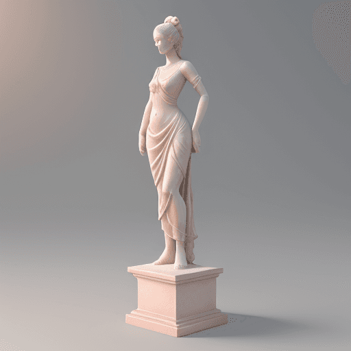 AI generated: a sculpture of a female statue on a podium, in the style of soft 3d render, delicate constructions, ...