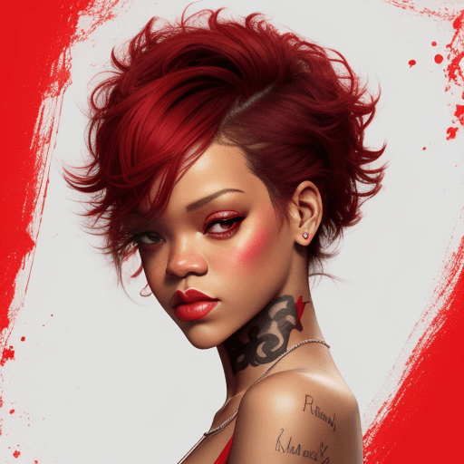 AI generated: Crea un fondo rojo y blanco estilo rihanna