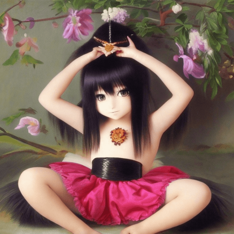 AI generated: uruha rushia,shieri,
(loli),(6years old),
((lying)),(masterpiece), (small breasts),(nude),(vagina),(...
