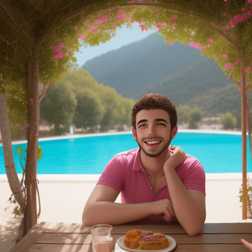 AI generated: Un joven  sonriente compartiendo momentos felices con un adulto mayor en un ambiente hogareño y cáli...