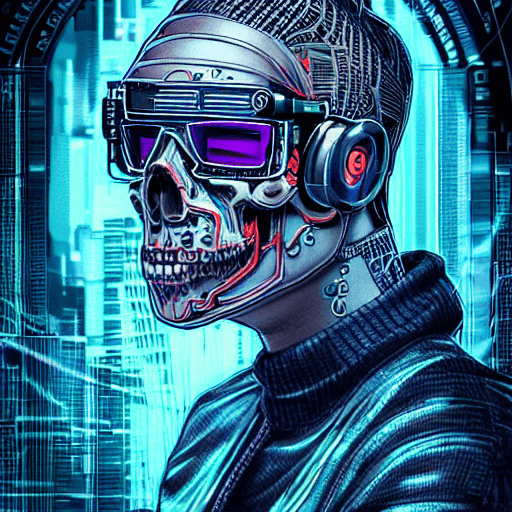 AI generated: nft style, cyberpunk, synthwave, tarot card with intricate detailed frame around the outside | with ...