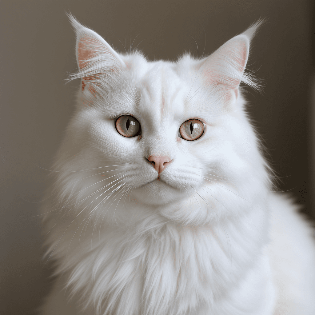 AI generated: Give me a cat with furry white hair