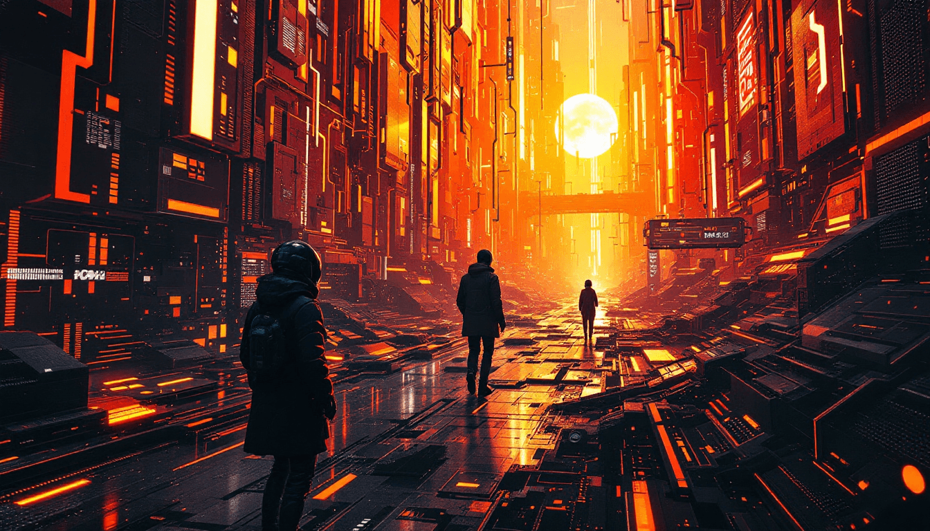 AI generated: A random strange image of a futuristic scenario in the style of Futuristic Grid Aesthetics