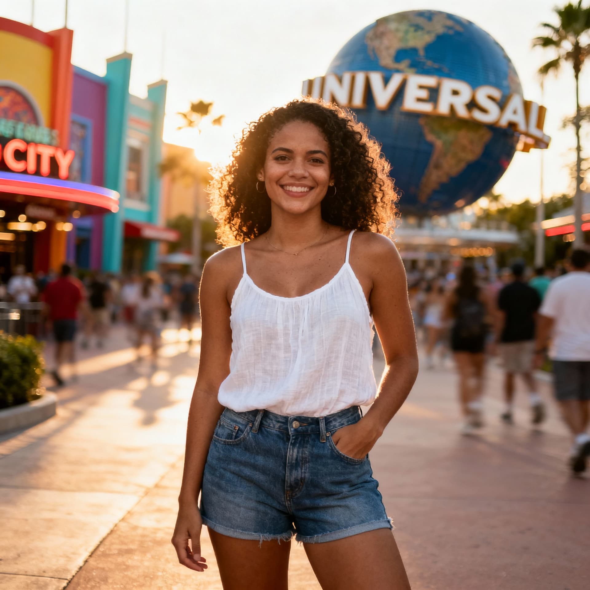 AI generated: A hyper-realistic, professional photograph of a warm-smiling Brazilian woman in her late 20s, standi...