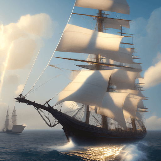 AI generated: Photo of a ultra realistic sailing ship, dramatic light, pale sunrise, cinematic lighting, battered,...