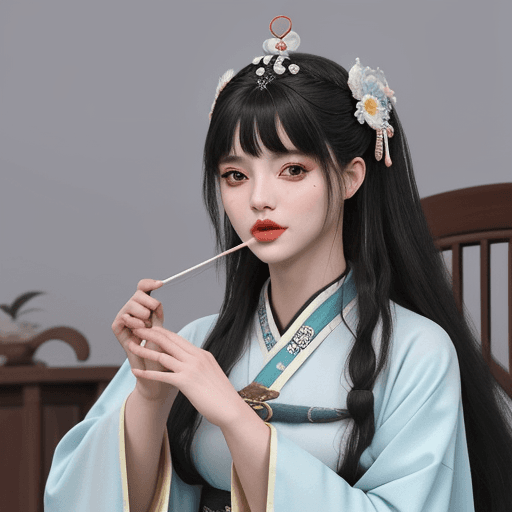 AI generated: anatomicamente correto: 1.2) , hanfu, (mulher está chupando o pau de um homem, uma menina, Boquete, ...