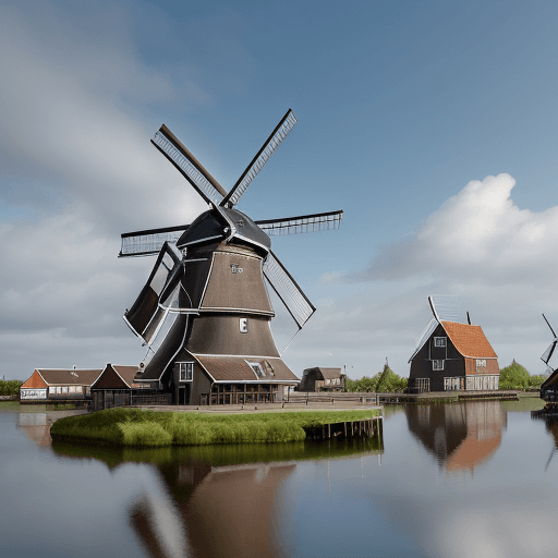 AI generated: Zaanse Schans Windmühlen  ultrascharfe Aufnahme 