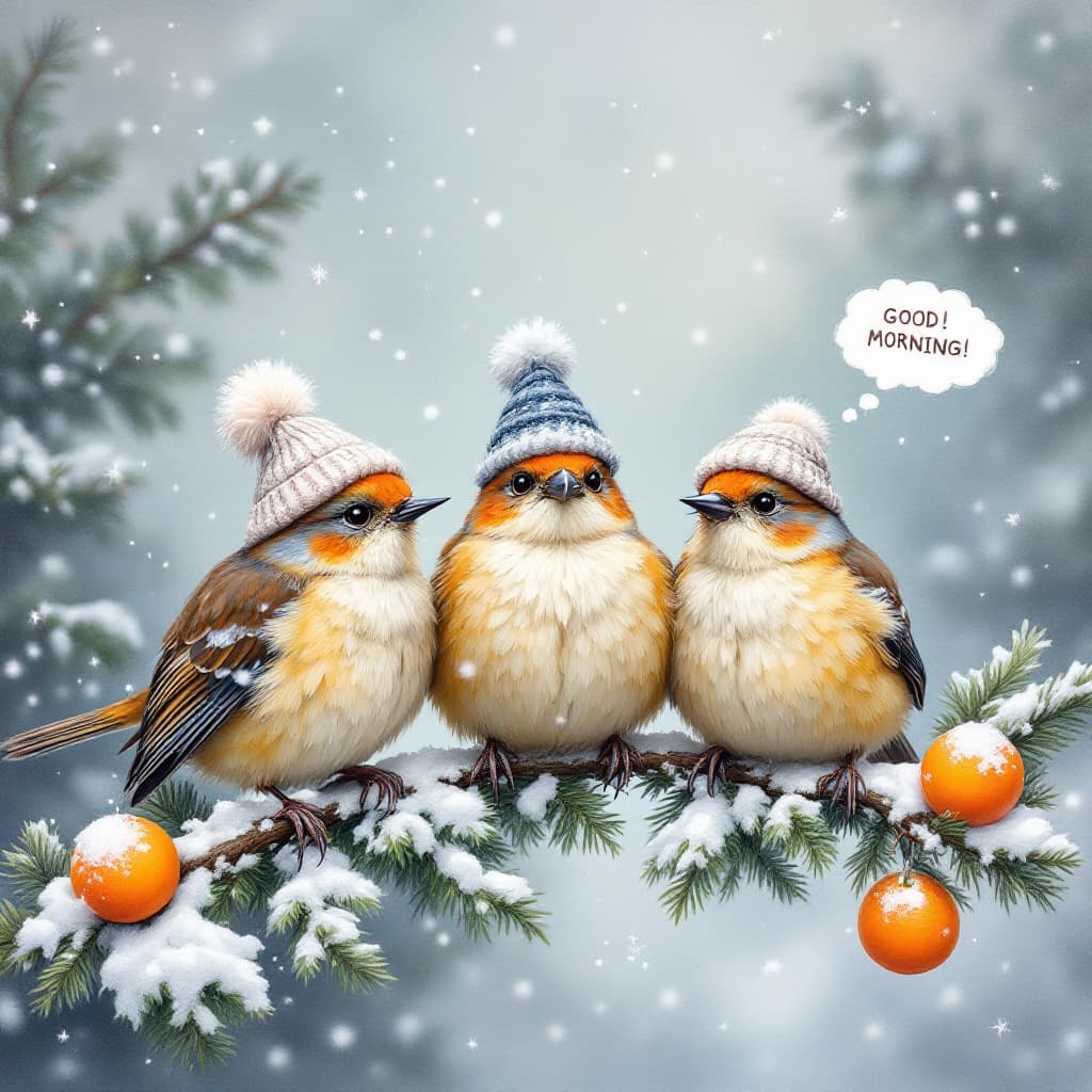 AI generated: An airbrushed oil painting of three crazy birds of different species with ruffled feathers and very ...