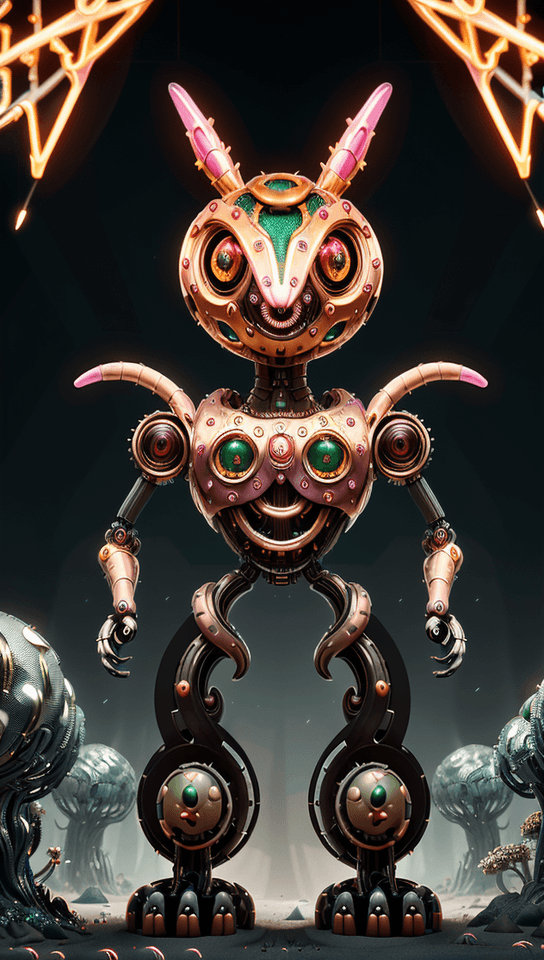 AI generated: Generate a 4K masterpiece featuring a surreal mechanical menagerie where robotic creatures roam free...