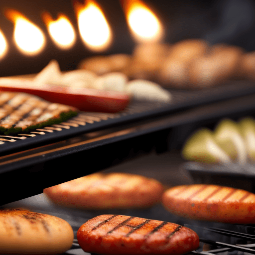 AI generated: background with depth of field people party grill
