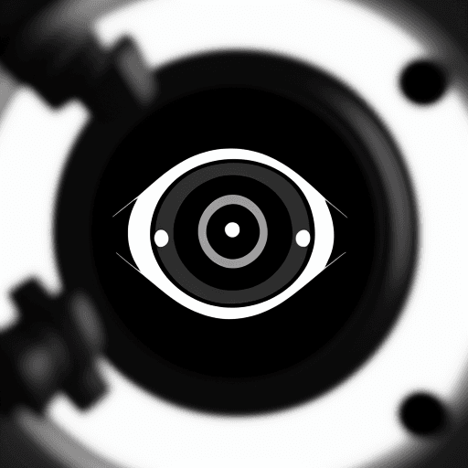 AI generated: create a brand logo with an eye in black and white in tbe middle of a scope with the name ephylon