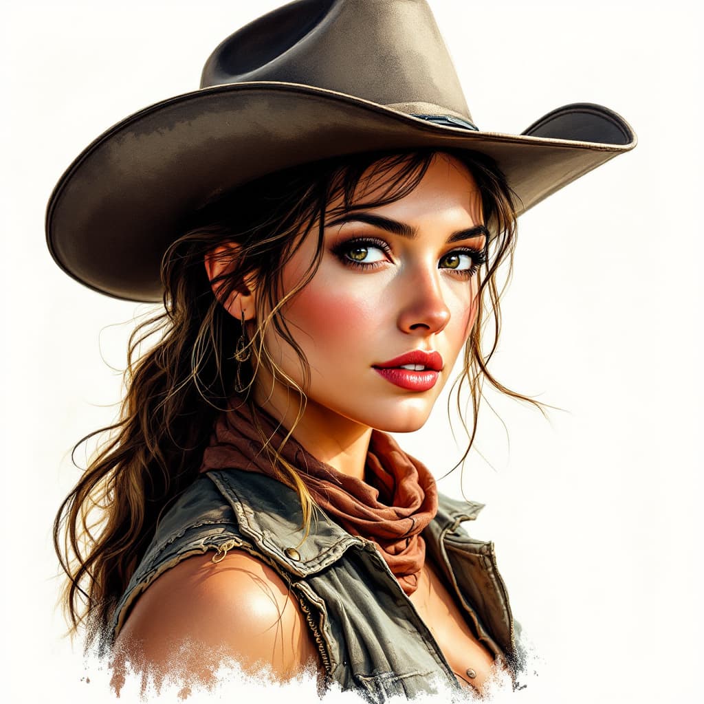 AI generated: Woman cowboy