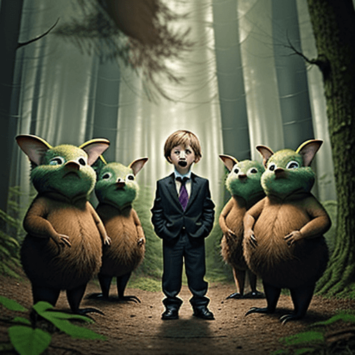 AI generated: 6-year-old Oliver discovers a group of friendly forest creatures who become his secret assistants.