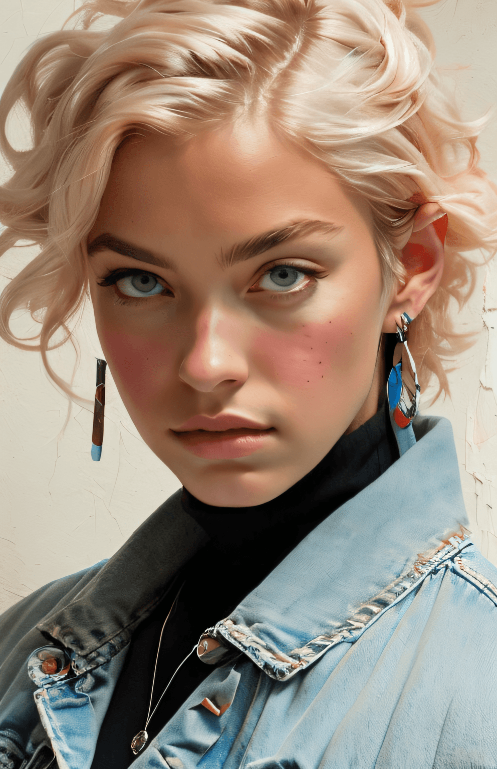 AI generated: portrait painting of (wills:0.99), solo, 1girl,, high detail, high quality, Wearing a black tank top...