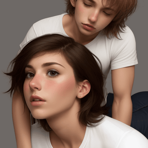 AI generated: A female sitting on a males face
