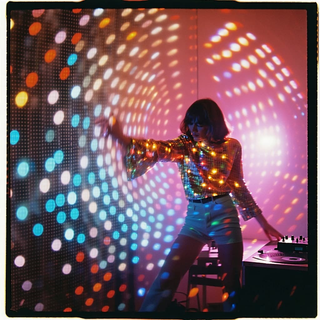 AI generated: 1970s polaroid disco