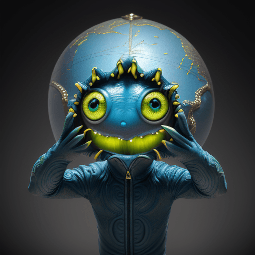 AI generated: create 3d, hyper realistic three-dimensional embossed and sharp-textured illustration of a blue colo...