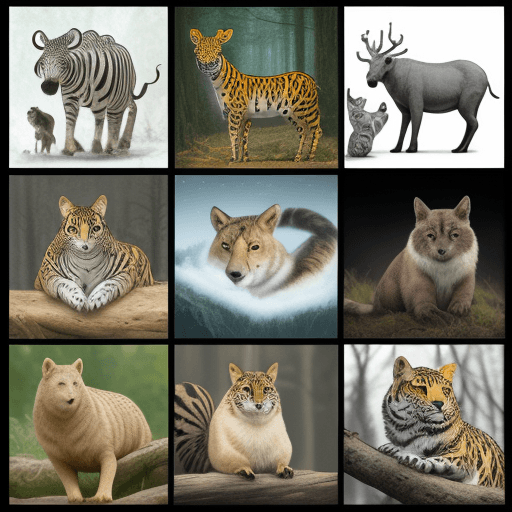 AI generated: create a picture with many animals.