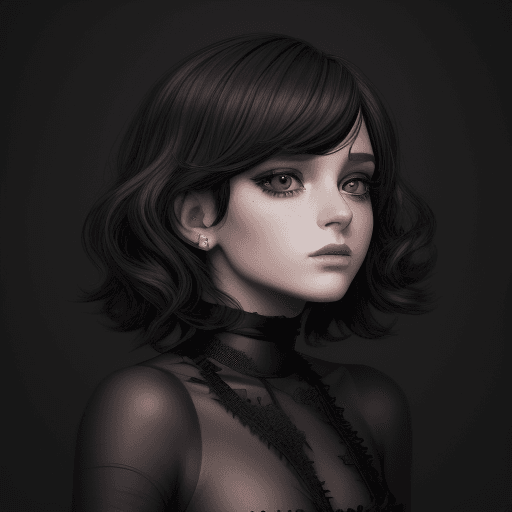 AI generated: a beautiful femboy , in the style of texture-rich layers, dark black and light black, the pictures g...