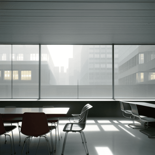 AI generated: Life Insurance Quotes, daylight, indirect lighting, AD magazine, Frank Lloyd, Eames, Mies van der Ro...