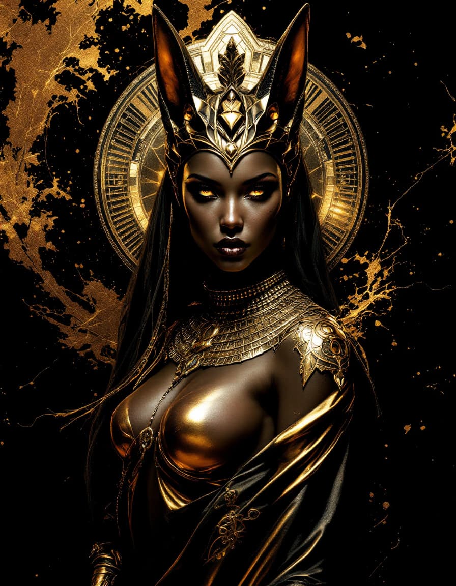 AI generated: Hyperrealistic, dark background, illustration by Jay Anacleto and Gil Elvgren ((full-length)) in the...