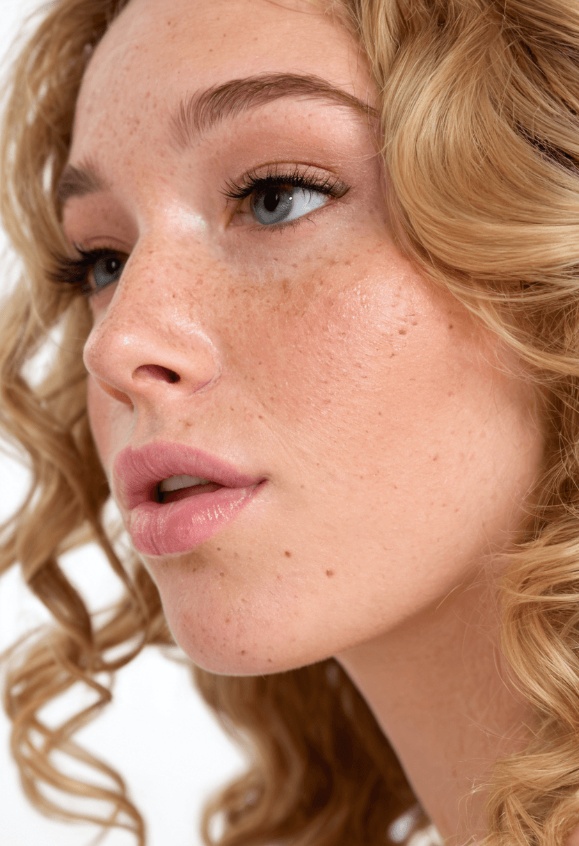 AI generated: Abstract style Macro cosmetic lips shot, super realistic, clean lips on whole screen, freckles, pore...