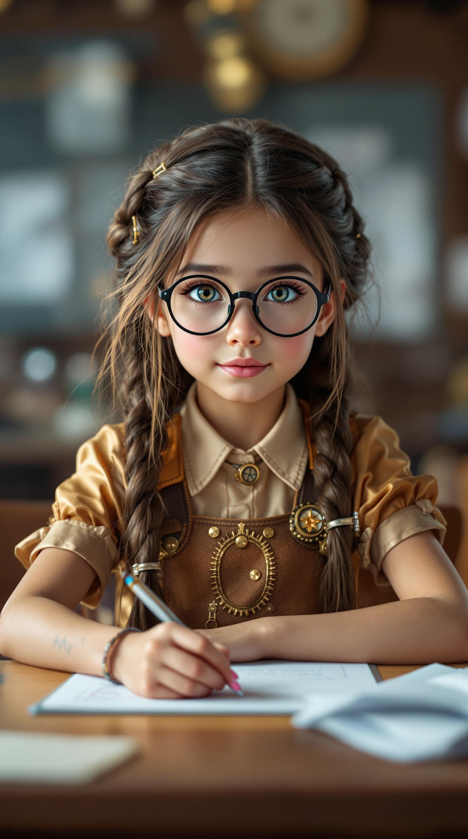 AI generated: a professional photo of a exceptionally beautiful 8 year old girl in the world, in a highly detailed...