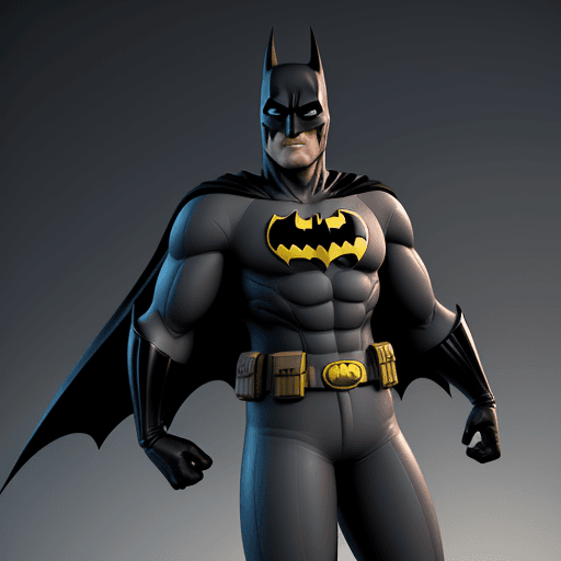 AI generated: cartoon 3D batman bright Pixar-style image : super hero : full costume : cinematic --ar 68:128 --sty...