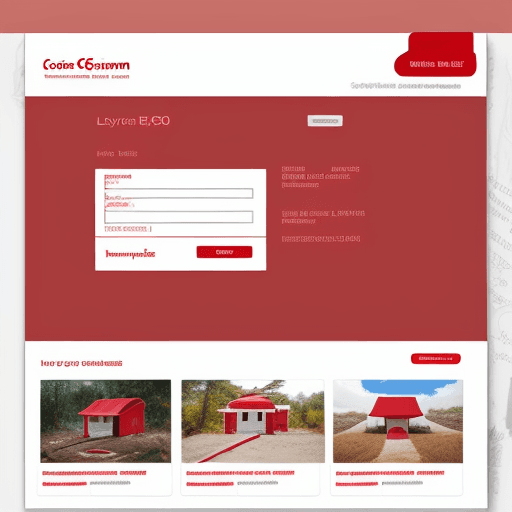 AI generated: image of web site login for payment solutions, colors red and white (#ec0000, #ffffff), user and pas...
