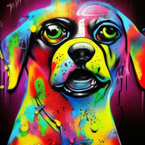 AI generated: a Happy dog in vibrant