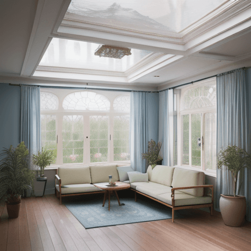 AI generated: High resolution photography interior design, dreamy sunken living room conversation pit, wooden floo...