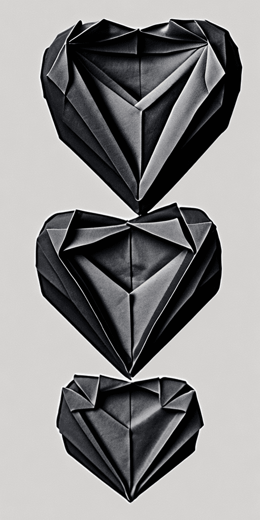 AI generated: origami black heart