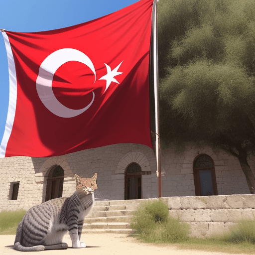 AI generated: In front of the Turkish flag hanging on the big wall
wild cat historical place