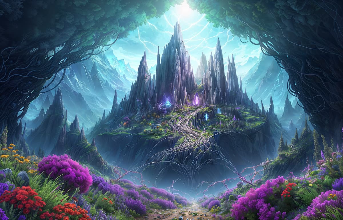 AI generated: emotional thought-provoking composition, wide able magnificent colored parallax layers, incredible l...