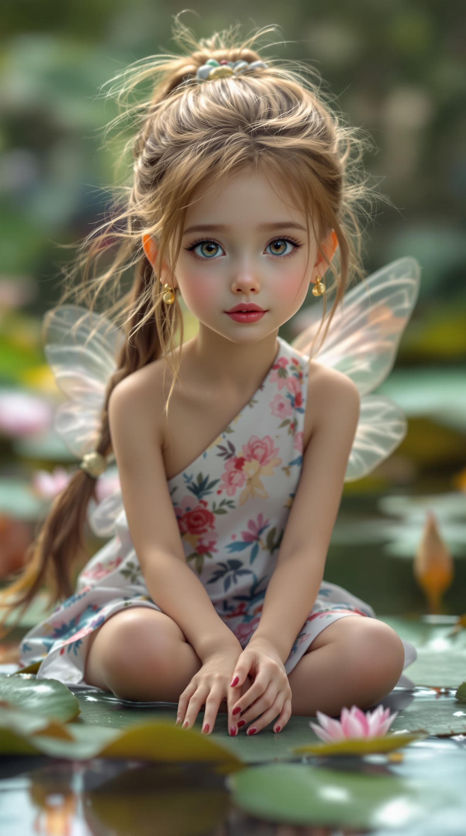 AI generated: a professional photo of a exceptionally beautiful girl in the world (age 12), (twelve year old), tin...
