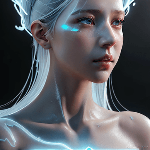 AI generated: ethereal and clean portrait of a female character Unreal Engine 5, emphasizing the Unreal Engine int...