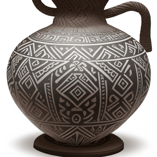 AI generated: Polynesian Tribal tattoo style, Pouring amphora design, white background, --no skin --no people 